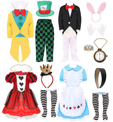 Costume Alice nel Paese delle Meraviglie Libro Giorno Costume Cappellaio Coniglio Regina di Cuori