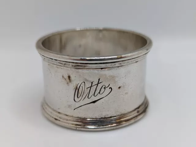 Antique German 835 Silver Napkin Ring "Otto" name engraving