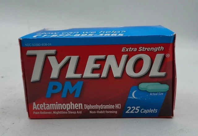 Tylenol PM Acetaminophen Diphenhydramine HCI Night Sleep Aid Caplets