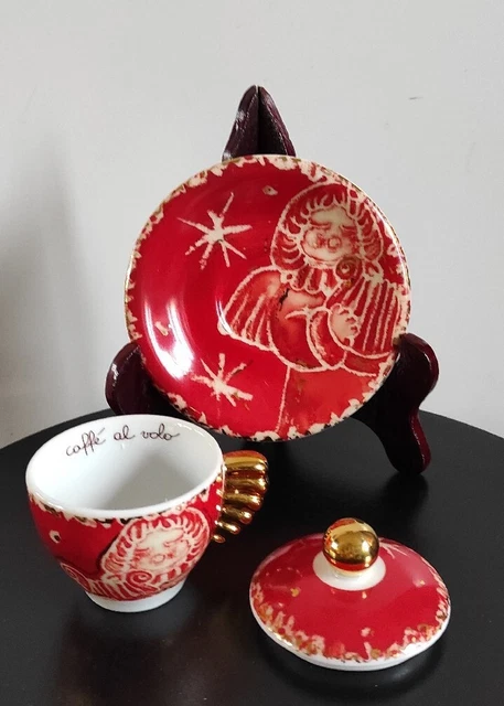 Elegante Tazzina Da Caffè Con Coperchio e Piattino Thun Limited Edition 2008