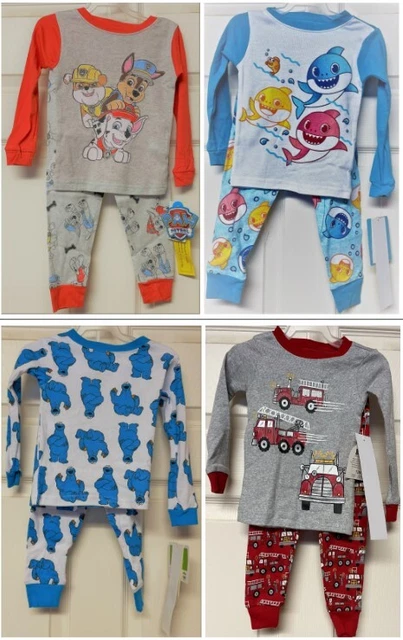 Kids Pajamas Firemen Fire Trucks, Cookie Monster, Paw Patrol, Baby Shark 12M-5T