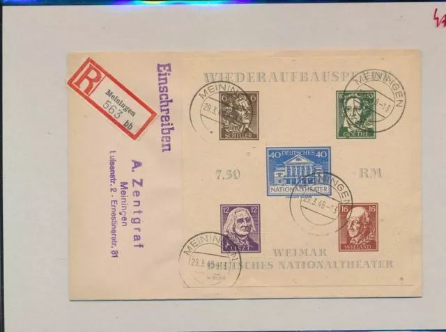 Briefmarken Sowjetische Zone (All.Bes.) 1946 Mi Block3B (kompl.Ausg.) geprüft ge