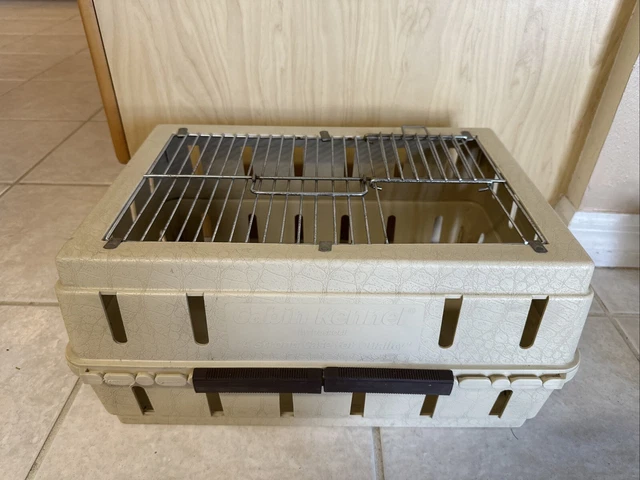 CABIN KENNEL DOSKOCIL 17x12x8 WIRE TOP TRAVEL CARRIER SMALL PET EUC 65.00 PicClick