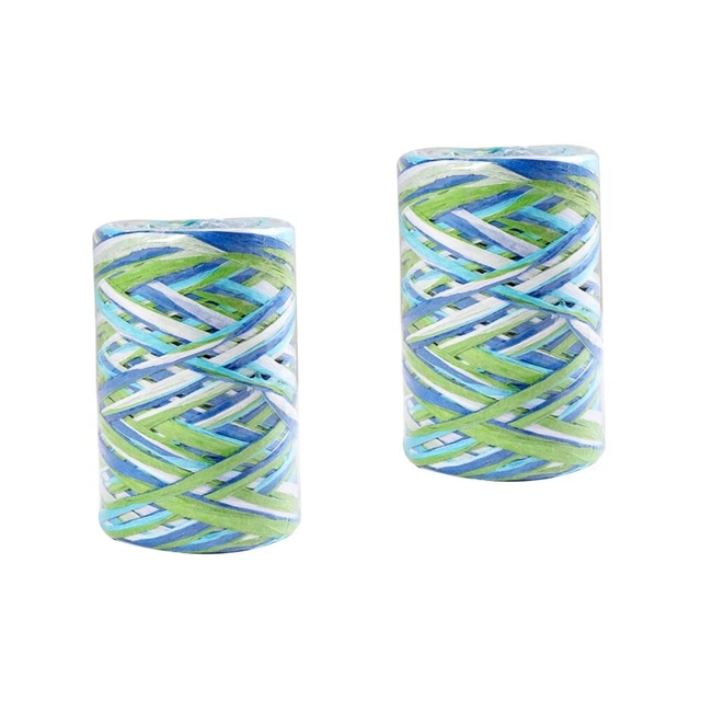 2 PCS Christmas Wrapping Ribbon Raffia Rope Ribbon Gift Wrapping