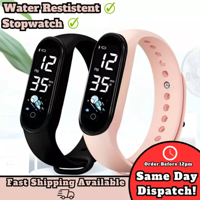 Children's Digital Watch Waterproof Digital LED Water Resist Sport Watch Wrist