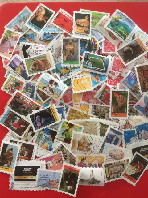 Lot petite centaine de timbres France autoadhésifs oblitérés