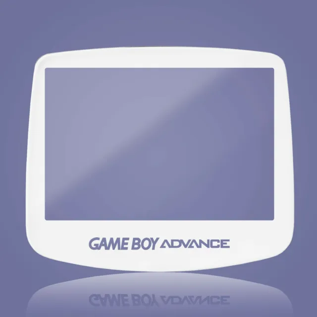 Game Boy Advance IPS Screen Lens White with Transparent Text Glass Tempered GBA