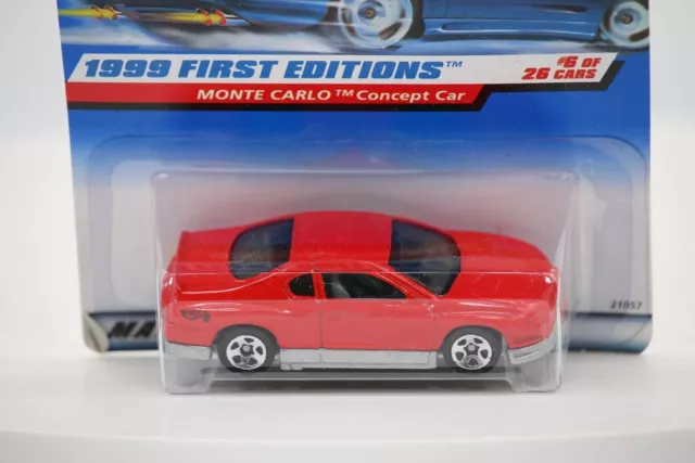 1999 Hot Wheels First Editions #910 Monte Carlo Concept Car Mtlfk Red 1/64