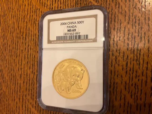 2004 China 1 oz Gold Panda MS-69 NGC LOW MINTAGE & RARE