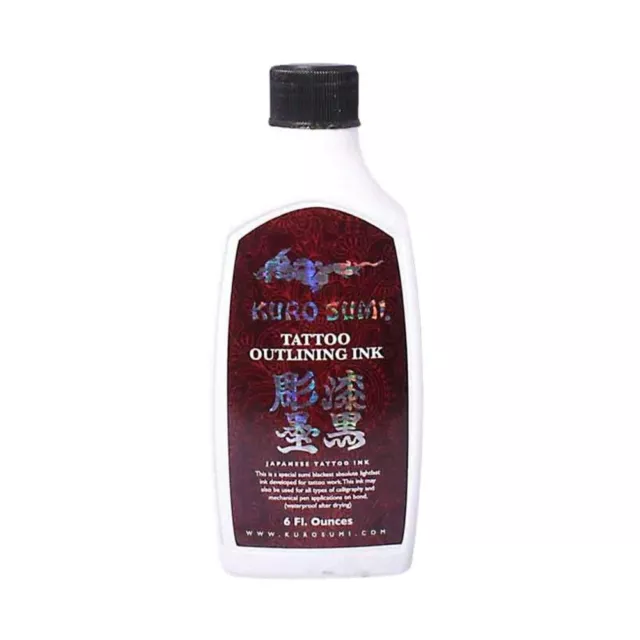 Kuro Sumi Japanese Tattoo Color Ink Pigments, Outlining Black, 6 Fl Oz