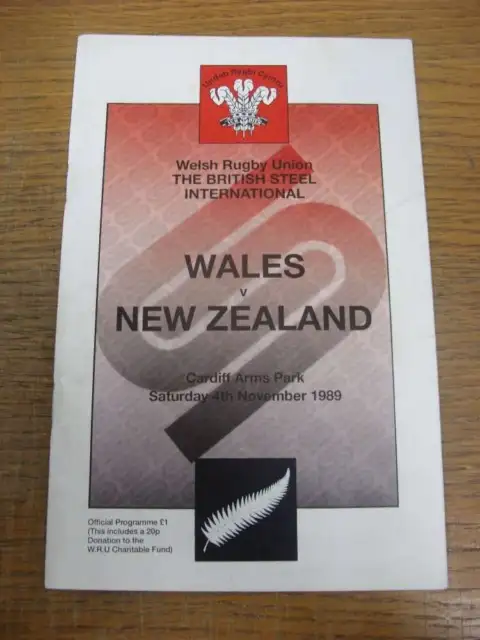 04/11/1989 Rugby Union Programme: Wales v New Zealand [At Cardiff Arms Park] (sl