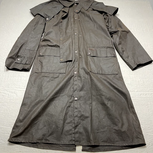 Outback Trading Co Coat Small Medium Brown Oilskin Cotton Long Duster Western