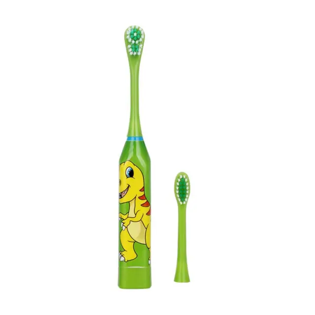 Cepillo de dientes eléctrico impermeable para niños y niñas niños (verde)
