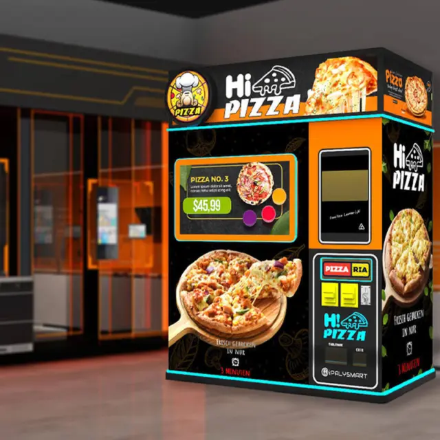 High Tech 55'‘ screen Automatic Pizza operated vending machine 7500w 220v