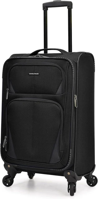 Aviron Bay Expandable Softside Luggage with Spinner Wheels, Black, Carry-On 22-I