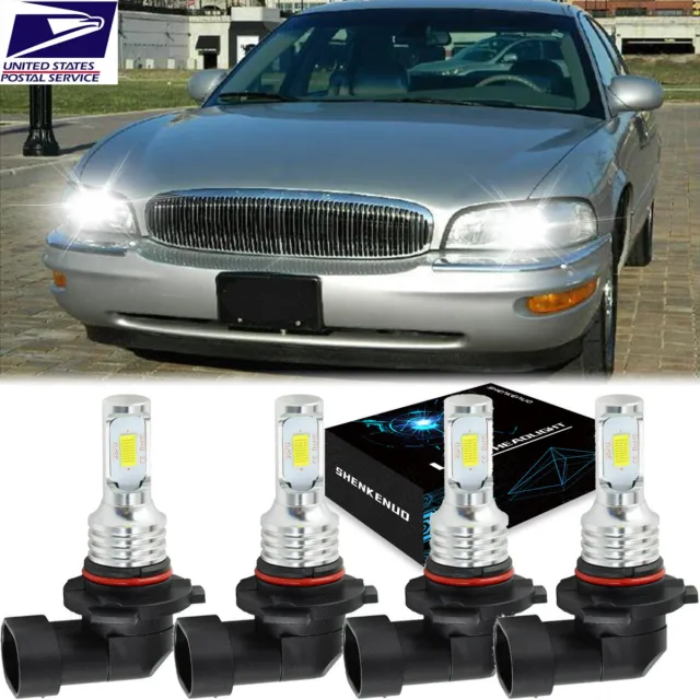 6000K LED Headlight Bulbs For Buick Park Avenue 1991-2005 High & Low Beam Qty 4