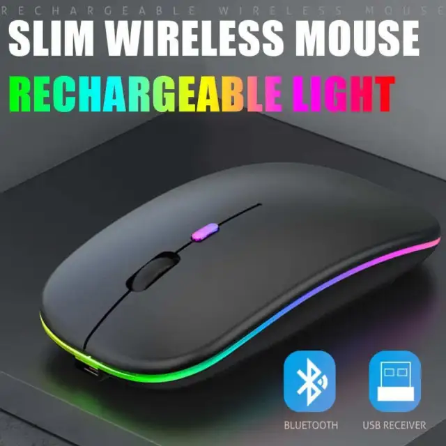 Mouse wireless Bluetooth ricarica portatile luminoso