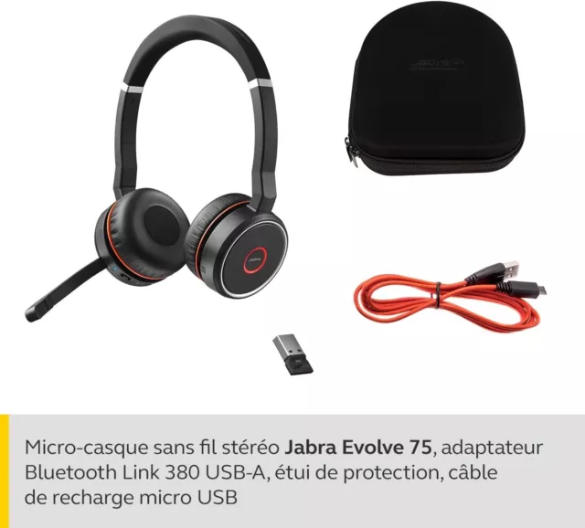Jabra Evolve2 85, MS Stereo Casque Avec fil &sans fil Arceau