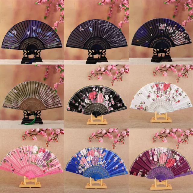 Folding Fan Silk Hand Fans Bamboo Chinese Pocket Fan Wedding Party Favors Fans