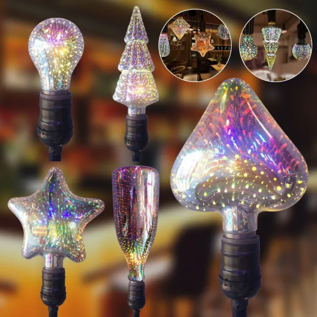 Edison Star Fireworks Lamp Bombilla LED Lámpara de fuegos artificiales 3D
