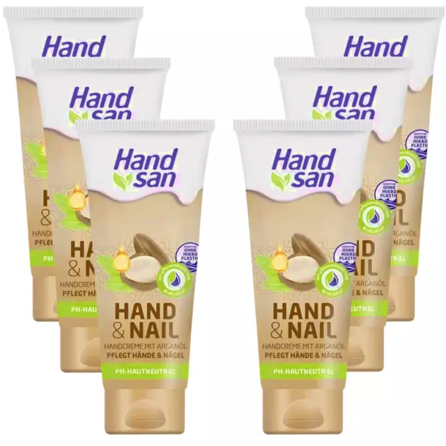 Handsan Crème pour les Mains & Ongles 6x 90ml L'Huile D'Argan Soin des