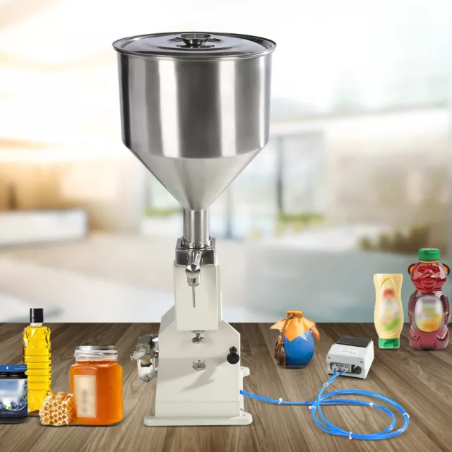 5-50ml Pneumatic Filling Machine Cosmetic Shampoo Paste Liquid Oil Bottle Filler 2