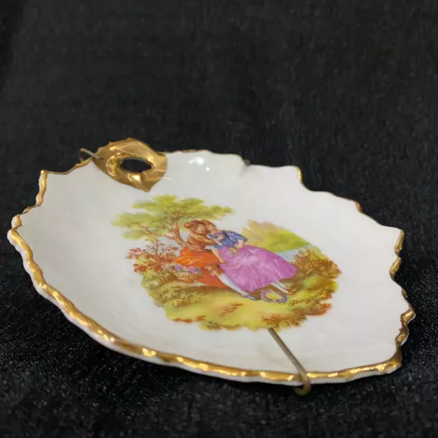 Vintage Plate Leaf Limoges Porcelain Hand Painted Decor Souvenir Stamp Japan 4" 2