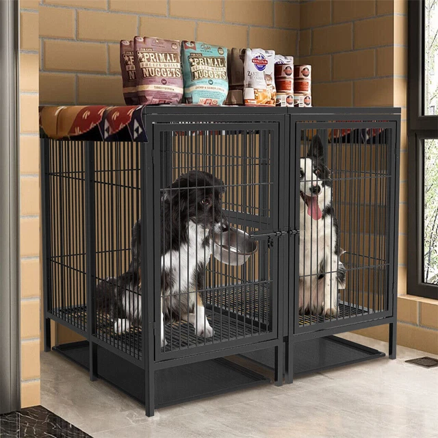 EXTRA LARGE DOUBLE Dog Cage Strong Metal Crate Pet Playpen Removable