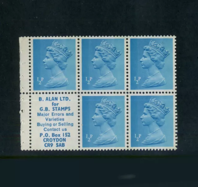 GB  1971  Machin Booklet pane  SG X841m  SPEC USB21  MNH (2)  Sale  xx