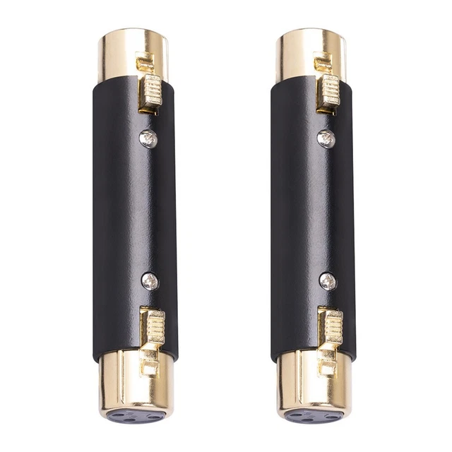 Black XLR Adapter for Audio Devices Female to Female Microphone Sockets