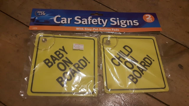 Letreros de caja fuerte para bebé a bordo/niño a bordo con almohadillas de succión para quedarse