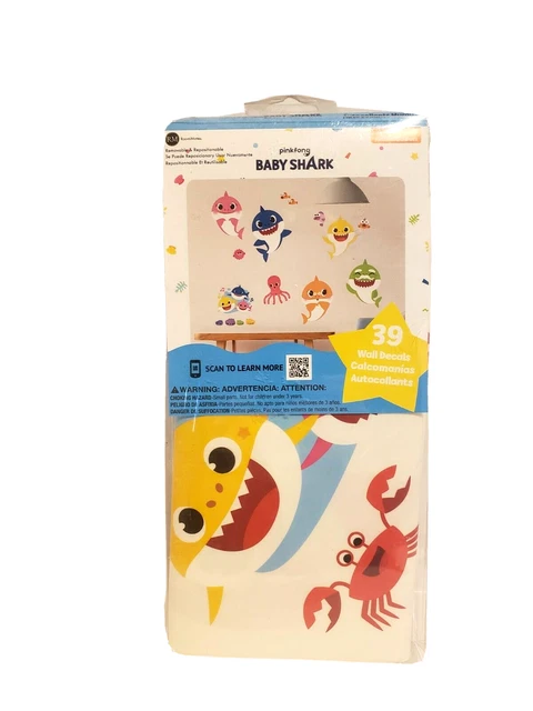 BABY SHARK WALL Decals,39 Peel & Stick Wall Decals by Room Mates
