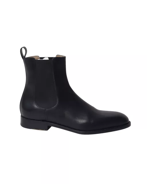 MANOLO BLAHNIK MEN'S Black Leather Chelsea Boots With Elasticated Gore ...