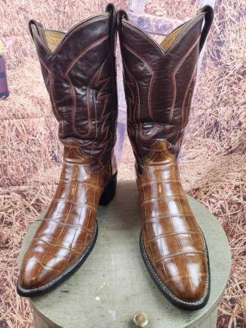 MEN'S COWBOY WESTERN Boots Exotic Handmade Unmarked Custom Alligator 9. ...