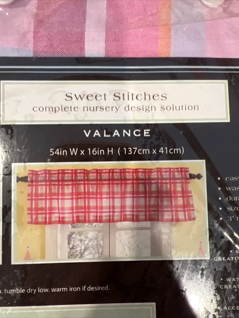 Kenneth Brown Baby Sweet Stitches Valance Red Nursery-