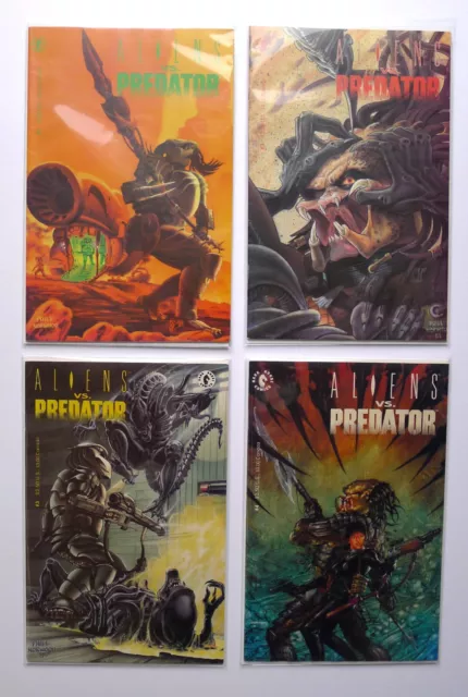 ALIENS vs PREDATOR #1 2 3 4 1st Print Dark Horse Comics 1990 Bag Boarded VF/NM