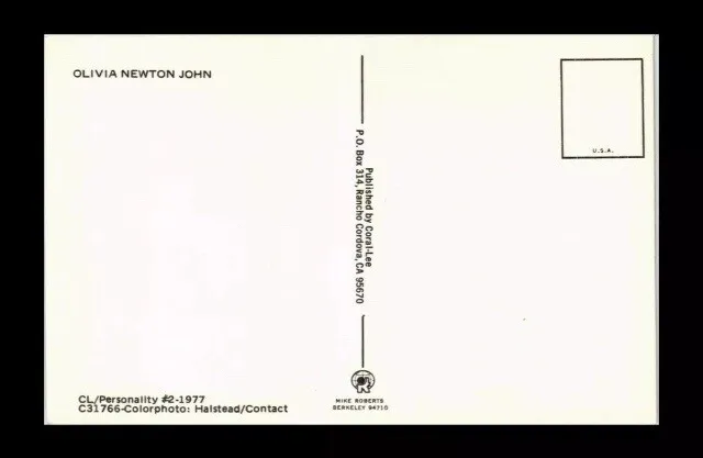 1977 Olivia Newton John Personality Not Mailed Postcard Top 861