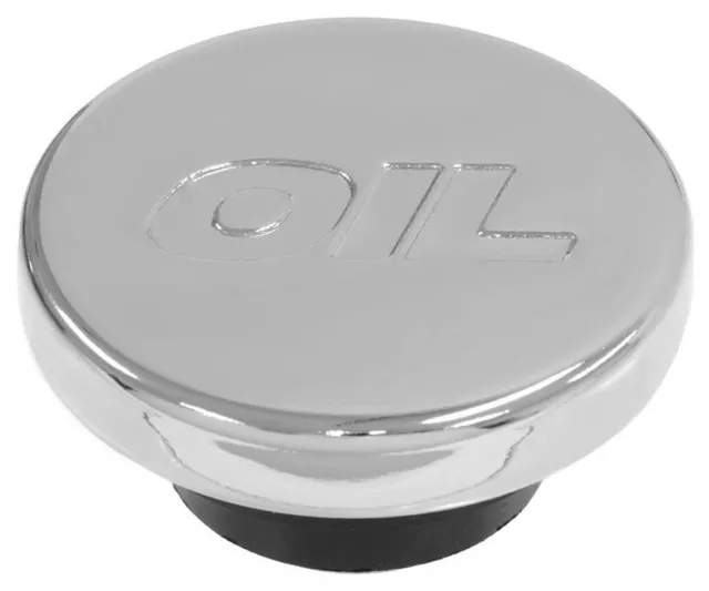 Chrome Push In Oil Filler Cap/Plug With Logo  For Valve Covers With 1.25" Holes