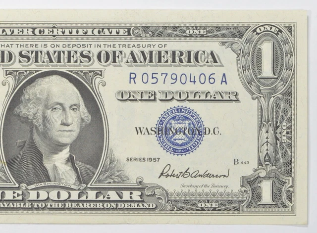 1957 Silver Certificate $1 Blue Seal - Uncirculated US Paper Money *0179