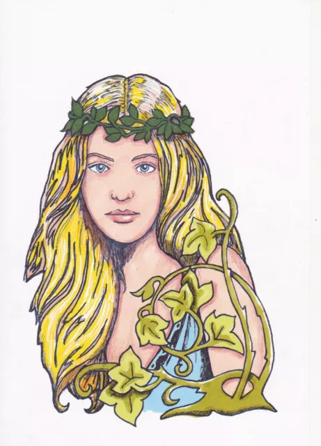 Forest spirit/ Green Lady/Goddess Pagan/Wiccan  unmounted set of 4 stamps