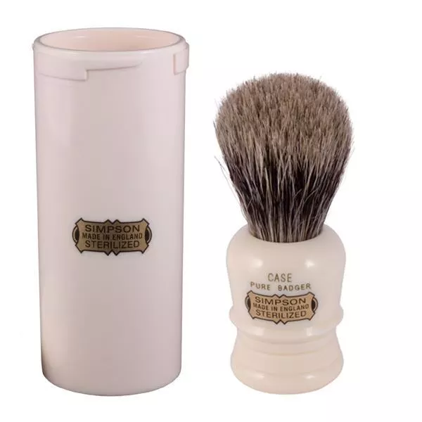 Simpsons Case Pure Badger Hair Shaving Brush + Travel Tube