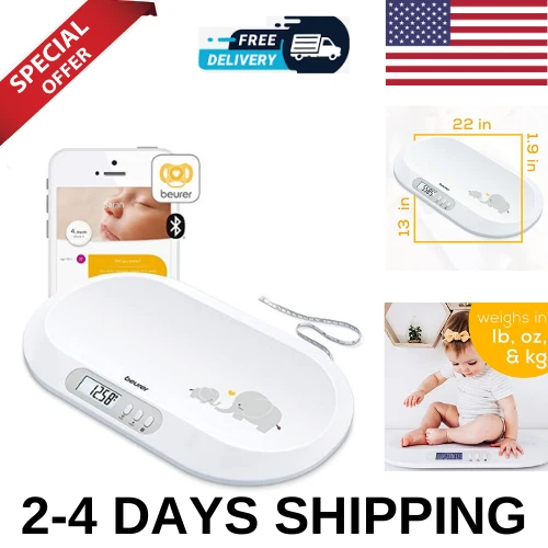 Beurer BY90 Baby Scale Pet Scale Digital with Measuring Tape tracking weight ...