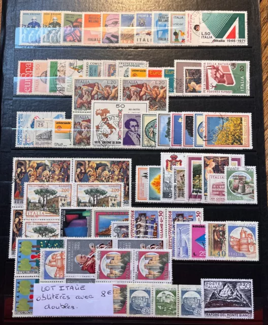 Timbres Italie Lot Obliteres Avec Doubles