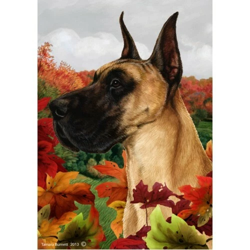 Fall House Flag - Fawn Great Dane 13020