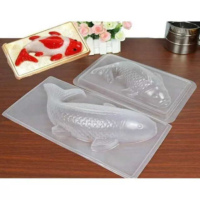 Heißer Verkauf DIY 3D Koi Fisch Kunststoff Kuchenform Handgemachte Form 2