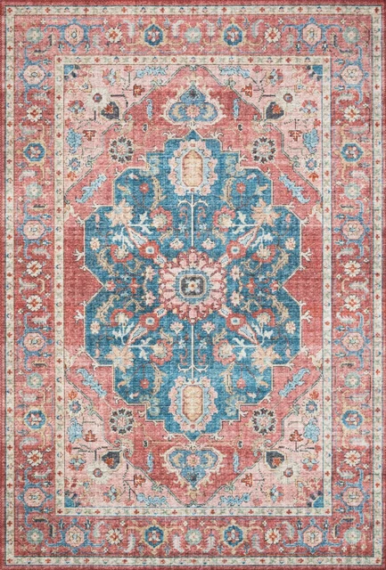 Loloi II Skye Brick And Ocean 6'-0" x 9'-0" Area Rugs SKYESKY-05BKOC6090