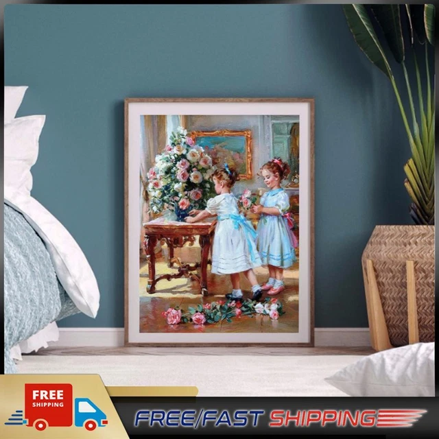 Two Sisters Oil Paint By Numbers Kit DIY Acrylic Painting Frameless Gift (B2205)