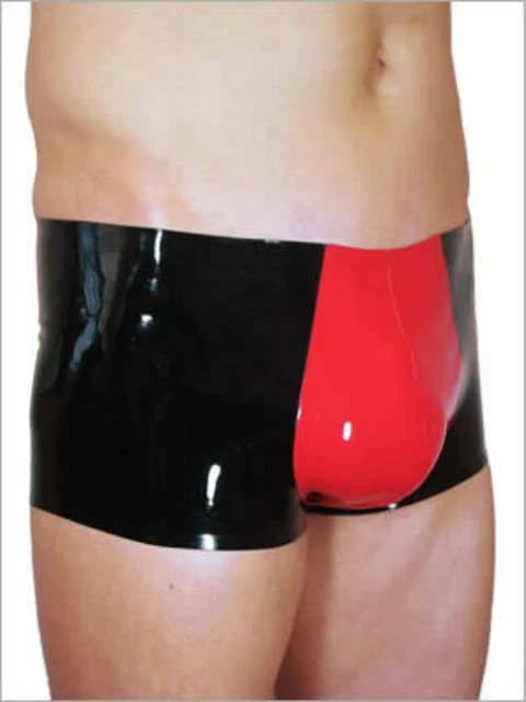 Nuovi pantaloni 100% lattice gomma rosso nero pantaloncini mutandine 0,45 mm xs-xxl