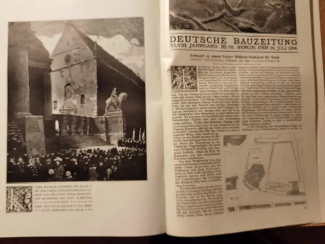 1914 Bauzeitung 60 Neuß Kaiser Wilhelm Denkmal Guimard paris 2 / Berlin
