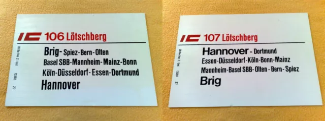 ZLS IC 106 RS IC 107 Lötschberg Brig - Bern - Spiez - Olten - Köln - Hannover uz